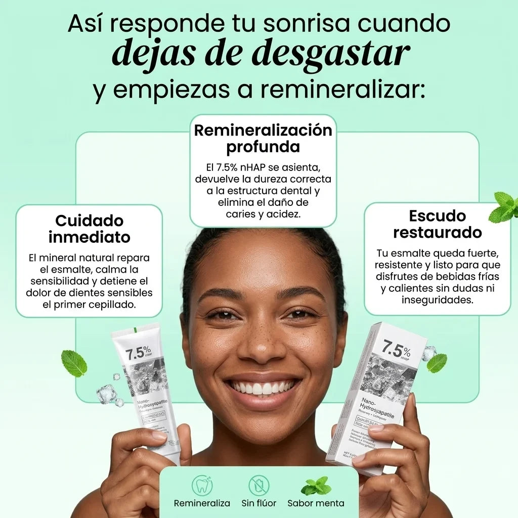 Pasta Dental Nano-Hidroxiapatita 7.5% · Sensibilidad y Esmalte